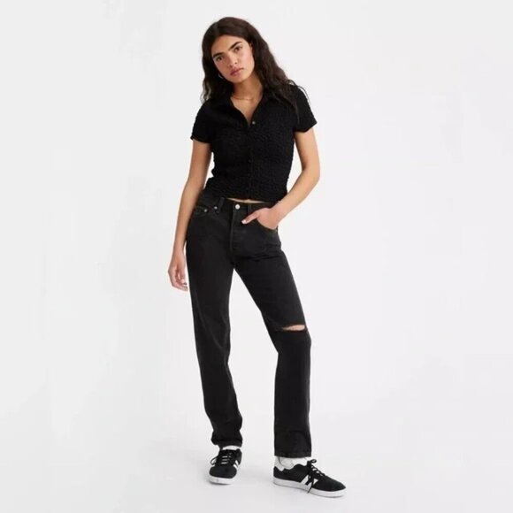 Levi's Premium 501 ‘81 Women’s Jeans in Concrete Ice Black Size 24 X 31 - Picture 1 of 9